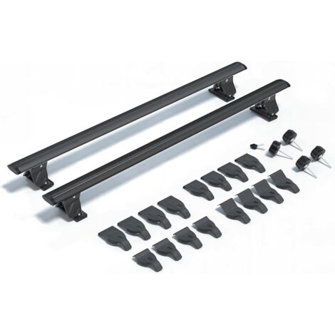 Lupex shop - Barre da tetto portapacchi universali 140cm, per auto Omologate, per tetto liscio senza rail, adatte per vari modelli