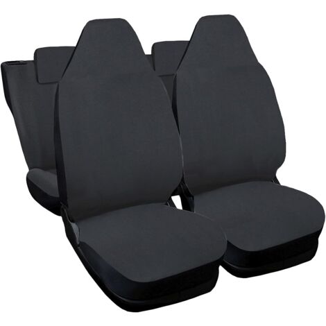Lupex shop - Coprisedili Auto Compatibili per 107, Made In Italy, set di copri sedili anteriori e posteriori con copri poggiatesta incluso, tessuto poliestere, Grigio Scuro