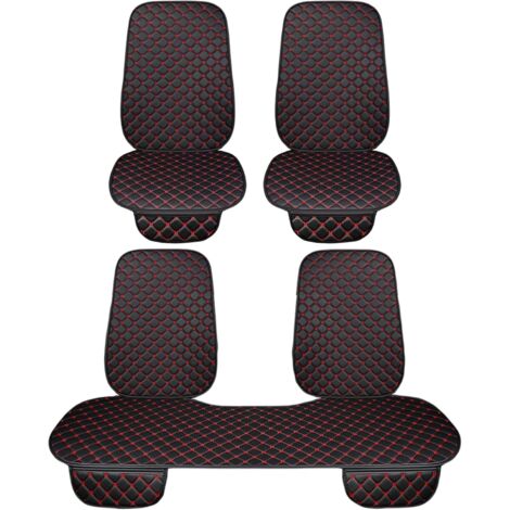 Lupex shop - Coprisedile universale per auto 7 pezzi, 4 anteriori e 3 posteriori, in PVC , Nero/Rosso cod. LS029