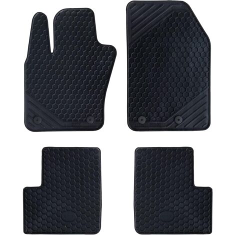 Lupex shop - Set da 4 tappetini in gomma per auto compatibili per 500x, adatto a tutte le stagioni, nero, sagomati anteriori e posteriori - KA2872