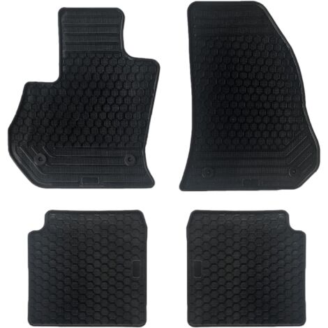 Lupex shop - Set da 4 tappetini in gomma per auto compatibili per 500L, adatto a tutte le stagioni, nero, sagomati anteriori e posteriori - KA7228