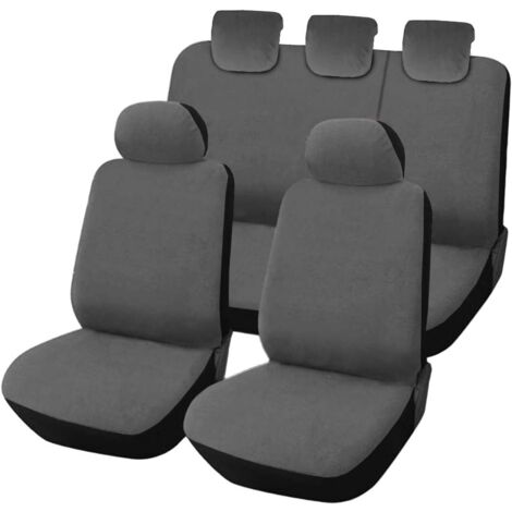 Lupex shop - Coprisedili Auto Compatibili per Panda 2a e 3a serie, Made In Italy, anteriori, e posteriori intero, tessuto poliestere - Grigio chiaro