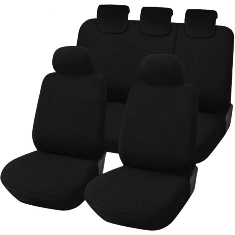 Lupex shop - Coprisedili Auto Compatibili per Panda 2a e 3a serie, Made In Italy, anteriori, e posteriori 60/40, tessuto poliestere - Nero
