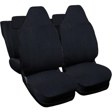 Lupex shop - Coprisedili Auto Compatibili per C1, Made In Italy, set anteriori e posteriori, copri poggiatesta incluso, tessuto poliestere, Nero