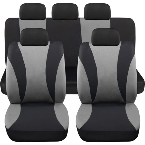 Lupex shop - Coprisedili auto universali modello LS06, set anteriori e posteriori, NO SUV, colore Grigio (1/4)