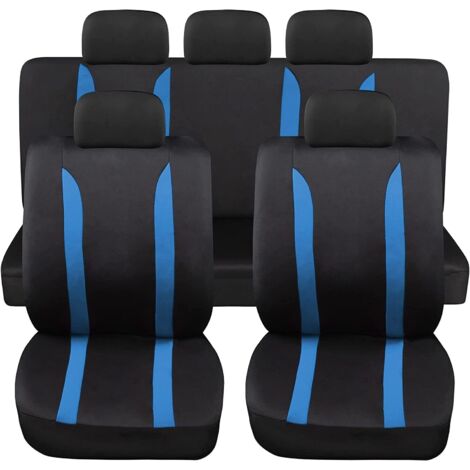 Lupex shop - Coprisedili auto universali modello LS09, set anteriori e posteriori, NO SUV, colore Blu