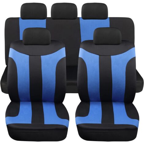 Lupex shop - Coprisedili auto universali modello LS05, set anteriori e posteriori, NO SUV, colore Blu (1/4)