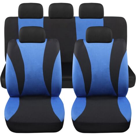 Lupex shop - Coprisedili auto universali modello LS06, set anteriori e posteriori, NO SUV, colore Blu (1/4)