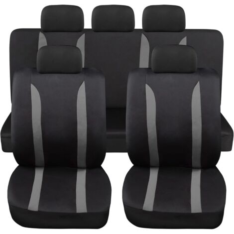 Lupex shop - Coprisedili auto universali modello LS09, set anteriori e posteriori, NO SUV, colore Grigio