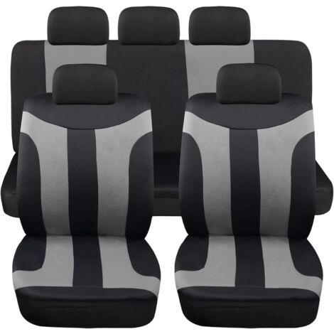 Lupex shop - Coprisedili auto universali modello LS05, set anteriori e posteriori, NO SUV, colore Grigio