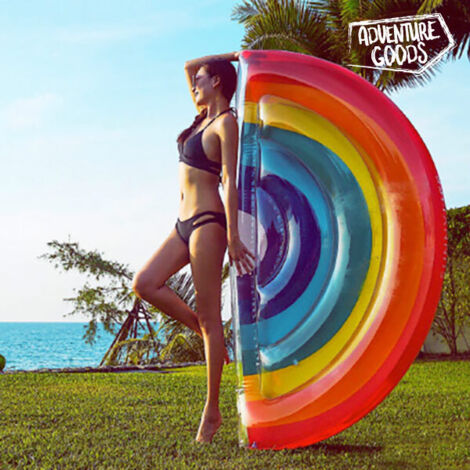 Lupex Shop - Materassino gonfiabile per mare, piscina, spiaggia, inflatable air mattress,  "Raimbow" dimensioni: 168x80 cm, peso max 80kg