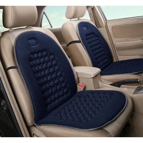 Lupex Shop - Coppia di schienali anteriori per auto universali, per sedili auto, furgone, in poliestere con 92 sfere massaggianti, colore Blu