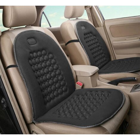 Lupex Shop - Coppia di schienali anteriori per auto universali, per sedili auto, furgone, in poliestere con 92 sfere massaggianti, colore Grigio