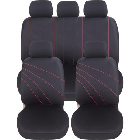 Lupex Shop - Coprisedili auto, anteriori e posteriori, universali adattabili, tessuto poliestere, No Suv (mod. G) colore - Rosso