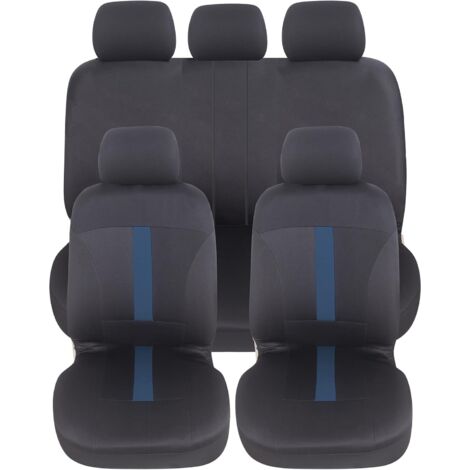 Lupex Shop - Coprisedili auto, anteriori e posteriori, universali adattabili, tessuto poliestere, No Suv (mod. C) colore - Blu scuro (1/4)