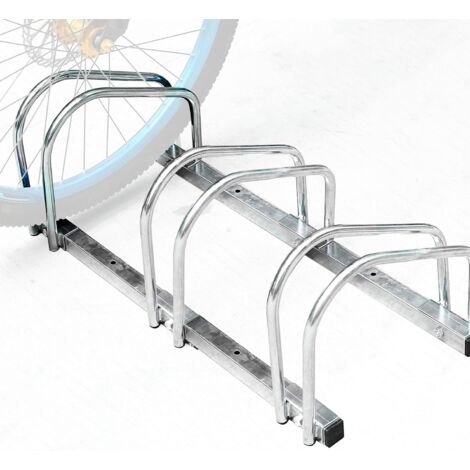 Lupex Shop – Rastrelliera supporto Portabici per 3 bici, con pneumatici da 35 a 60 mm, in acciaio, per esterni, parete o pavimento