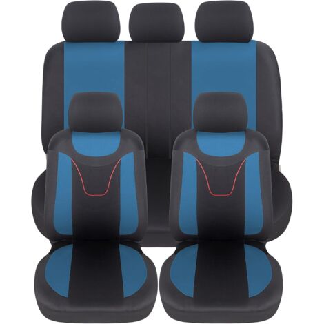 Lupex Shop - Coprisedili auto, anteriori e posteriori, universali adattabili, tessuto poliestere, No Suv (mod. N) colore - Blu Chiaro (1/4)