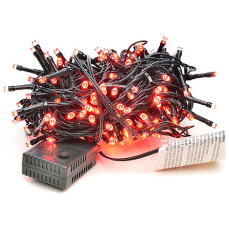 Lupex Shop - Luci led da interno, per decorazioni natalizie, effetti speciali, 8 numeri di gioco, colore Rosso - 100 led (1/3)