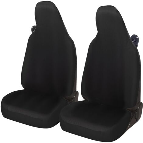 Lupex shop - Coppia coprisedili anteriori per Smart (W450,W451 e W453), Made In Italy, tessuto policotone, Senza logo, Colore unico Nero