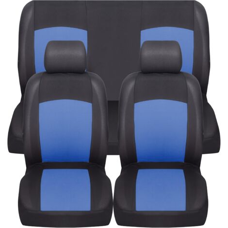 Lupex Shop - Coprisedili universali morbidi per auto, anteriori e posteriori, mod. Soft, tessuto poliestere, colore Blu Royal