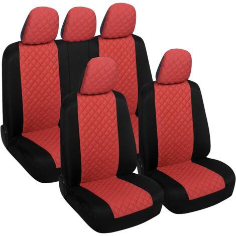 Lupex Shop – Coprisedili auto universali anteriori e posteriori, poliestere, mod. A23, Rosso/Nero