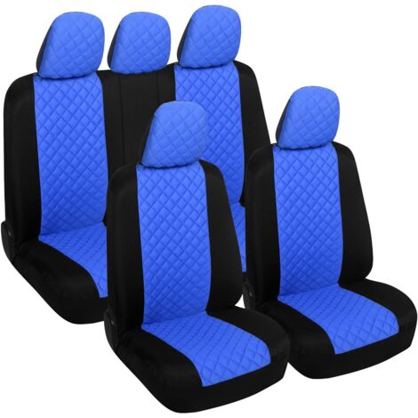 Lupex Shop – Coprisedili auto universali anteriori e posteriori, poliestere, mod. A23, Azzurro/Nero