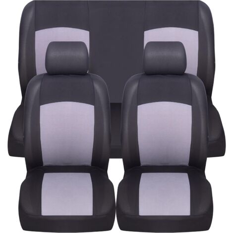 Lupex Shop - Coprisedili universali morbidi per auto, anteriori e posteriori, mod. Soft, tessuto poliestere, colore Grigio