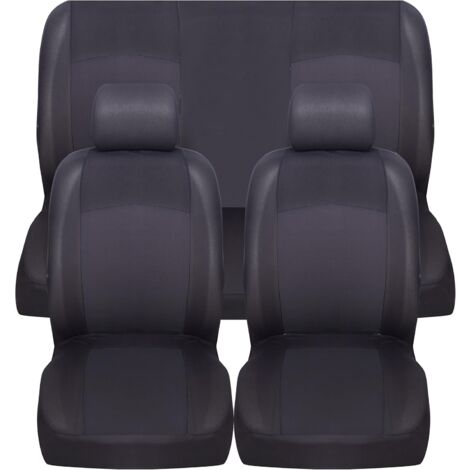 Lupex Shop - Coprisedili universali morbidi per auto, anteriori e posteriori, mod. Soft, tessuto poliestere, colore Nero