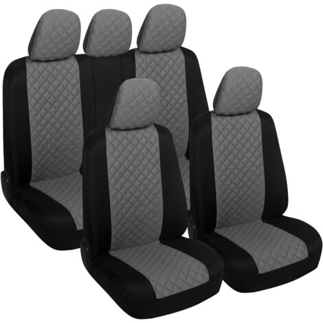 Lupex Shop – Coprisedili auto universali anteriori e posteriori, poliestere, mod. A23, grigio scuro/nero