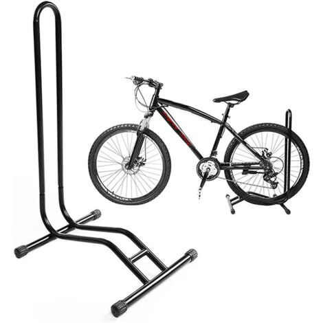 Lupex Shop – Rastrelliera supporto Portabici per 1 bici, con pneumatici da 35 a 60 mm, in acciaio, da Pavimento Esterno (1/5)