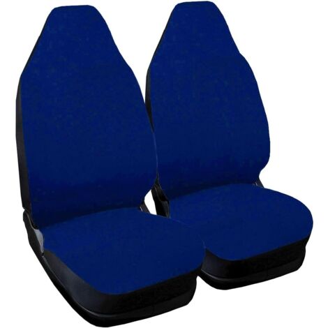Lupex shop - Coppia coprisedili anteriori per auto Smart.2s (W451), Made In Italy, con copri poggiatesta, tessuto poliestere, Senza logo, colore - Blu Royal (1/4)
