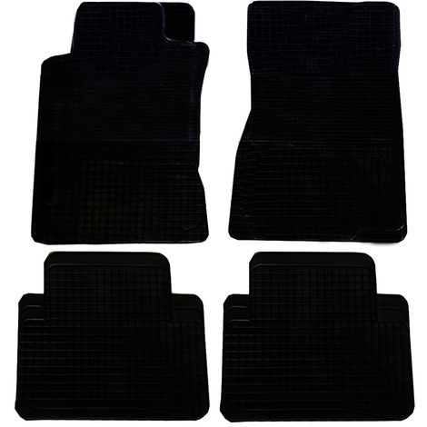 4x Tappeti Auto Tappetini Anteriori Posteriori in Gomma Moquette Universali  Nero