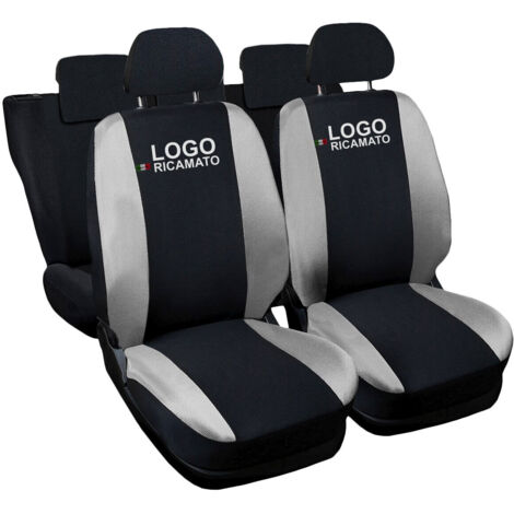 Lupex shop - Coprisedili Auto Compatibili per Golf, Made In Italy, set di copri sedili anteriori e posteriori, tessuto poliestere, colore - Nero / Grigio Chiaro
