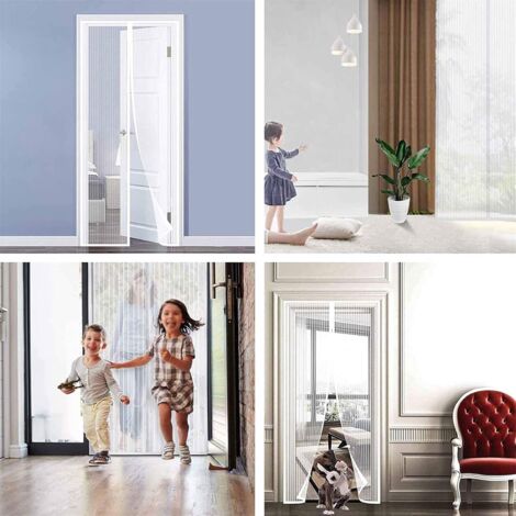 Zanzariera Tenda Magnetica Magnetix Cm.150x250 Con Telaio In Pvc Bianco Sangiorgio