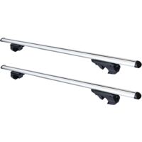 Lupex Shop - Barre da tetto portapacchi universali 120cm, per tettuccio auto, con serratura antifurto, per binari rialzati larghezza fino a 105 cm
