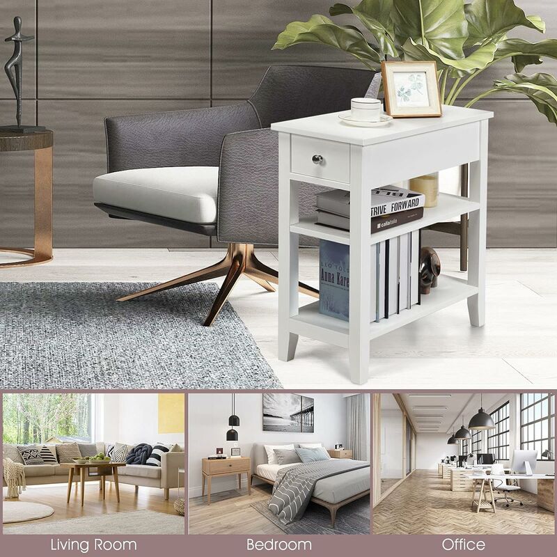 Mesa auxiliar alta, mesas de sofá de madera maciza, soporte compacto para  maceta, soporte para plantas para sala de estar, dormitorio, sala de estar