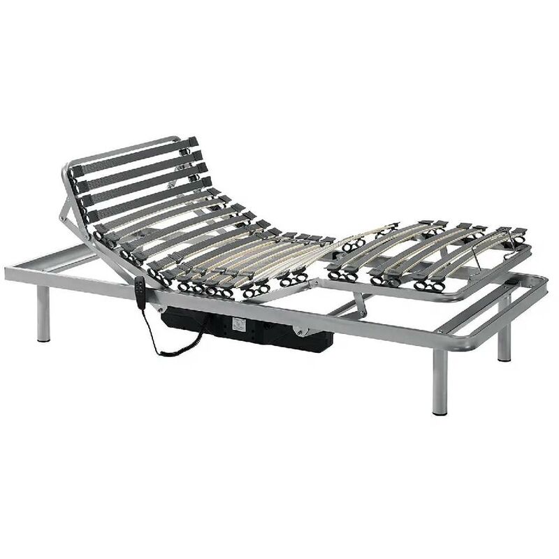 Somier ERGONOMIC 90X190 | Häusbed | 5 planos diferentes de articulación | Altura 35cm | Pintura Epoxi Gris.
