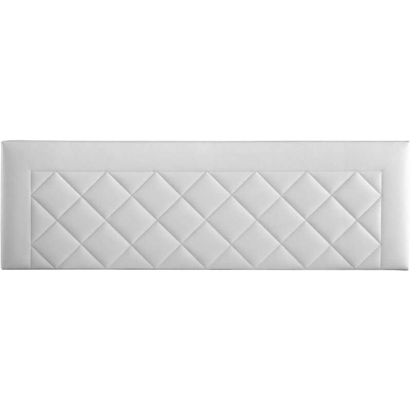 Cabecero 145x50x7 Häusbed Cabecero Tapizado DOMUS Cama 135 Anclaje en Pared Polipiel Blanco