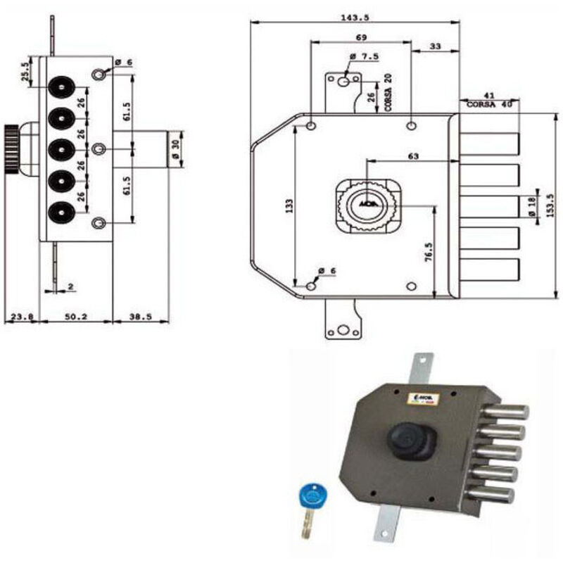Vite Di Bloccaggio Gama 140 Serratura Porta Serratura - Foto 7