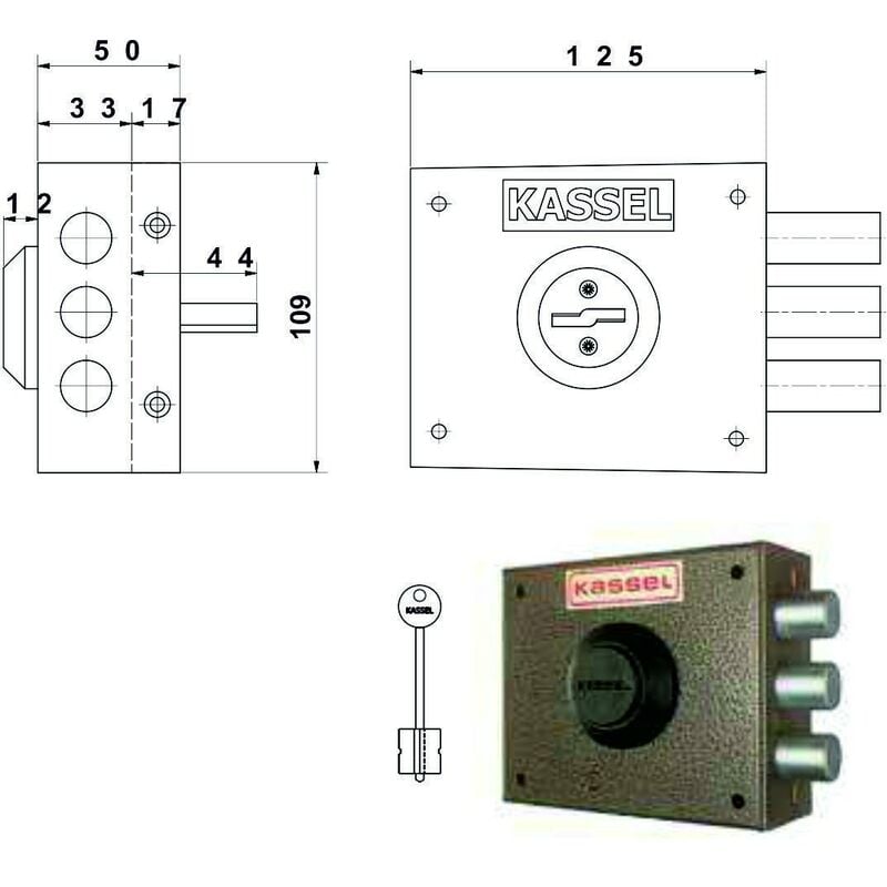 SERRATURA SIC SEMPLICE DX DM 1001 KASSEL