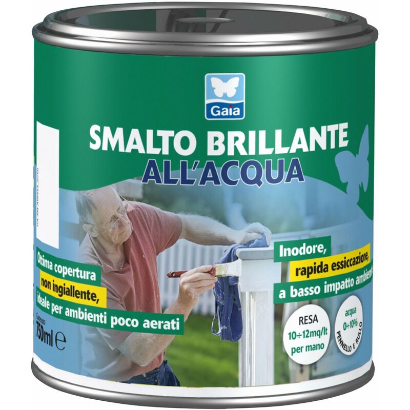 Icorip 0,750 lt smalto satinato all'acqua bianco per legno ferro muro  cemento