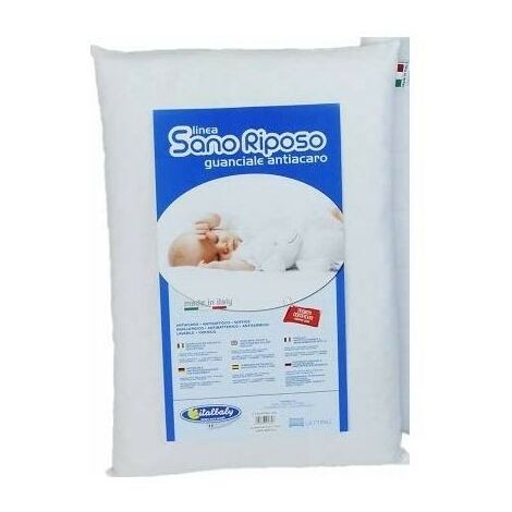 GUANCIALE ANTIACARO ITALBABY, LINEA SONNO RIPOSO 33X55 CM, ANNI 0+