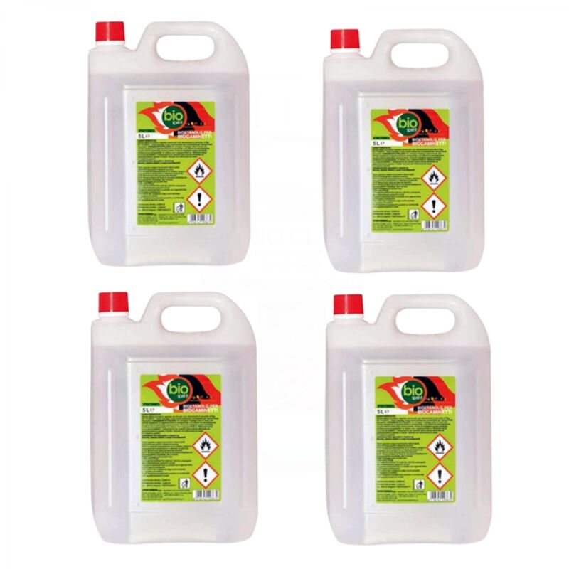 BIOETANOLO lt.5 PZ.4 COMUBISTILE ECOLOGICO NATURALE CAMINO BIOCAMINO STUFA  IN OFFERTA SU OPIROS