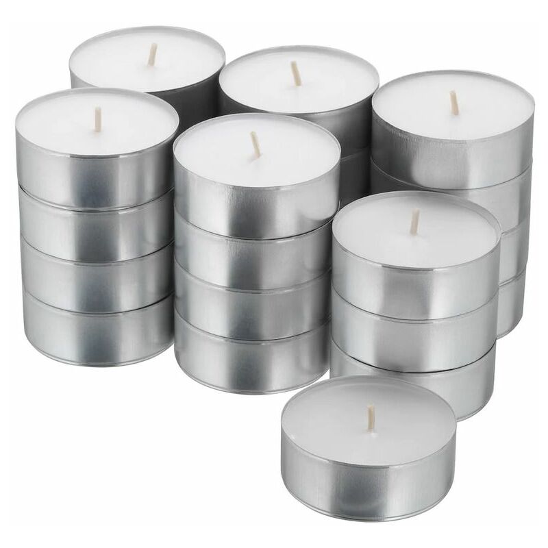 CANDELE TEALIGHT pz.25 CANDELA LUMINO SEGNAPOSTO SCALDAVIVANDE BIANCA