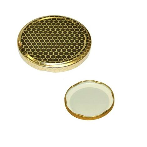 CAPSULE TWIST OFF mm.53 MIELE TAPPI PER BARATTOLI pz.100 COPERCHI ALVEOLATI