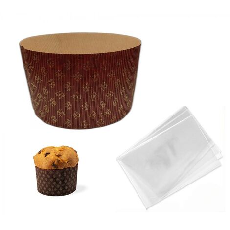 Stampo In Carta Forma Panettone Alto Ondulato KG.1 PZ.5 STAMPI + PZ.5 BUSTE (1/5)