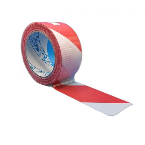 NASTRO AMERICANO TELATO SICUR USA H50x25 SEGNALETICO ROSSO BIANCO (1/4)