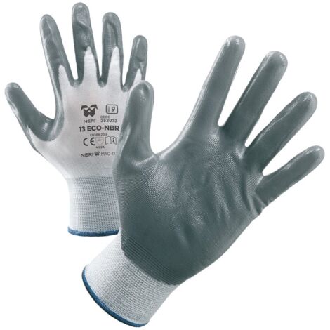 GUANTI DA LAVORO TG.7 PZ.12 IN NYLON CON PALMI SPALMATI IN NITRILE NBR