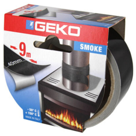 Geko nastro alluminio adesivo nero mt 9x40 mm per alte temperature tubi stufe camini (1/5)