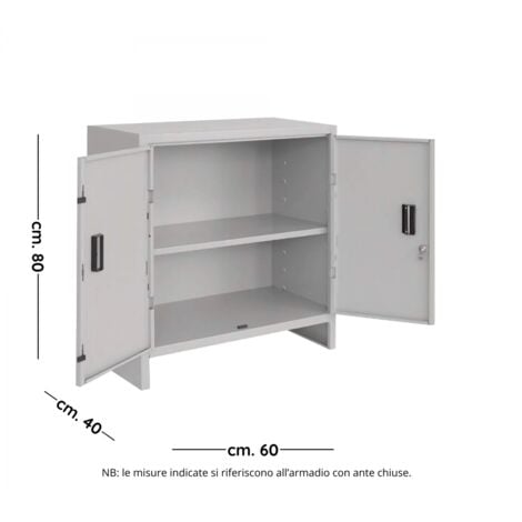 ARMADIETTO IN METALLO BASSO cm.80x60x40 ARMADIO PROMETAL MOD. MINI PRATIKO